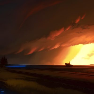 voyageurs, tempête, nuit, obscurité, peur